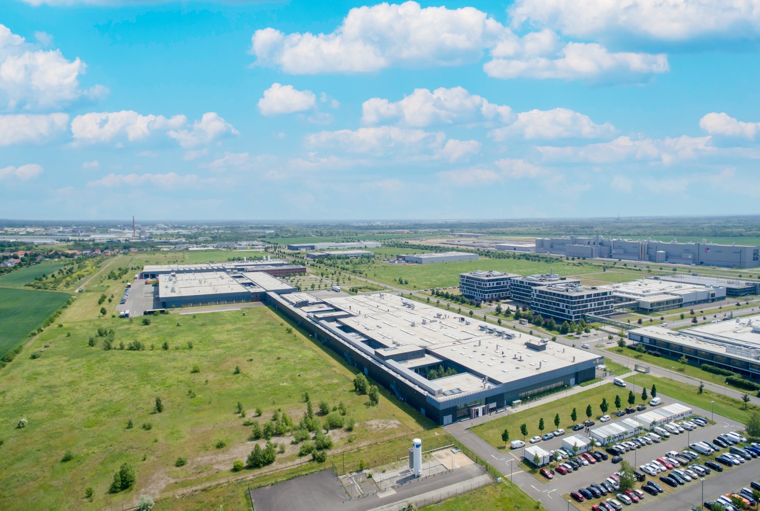 Aerial view of the existing manufacturing facility at Bitterfeld-Wolfen